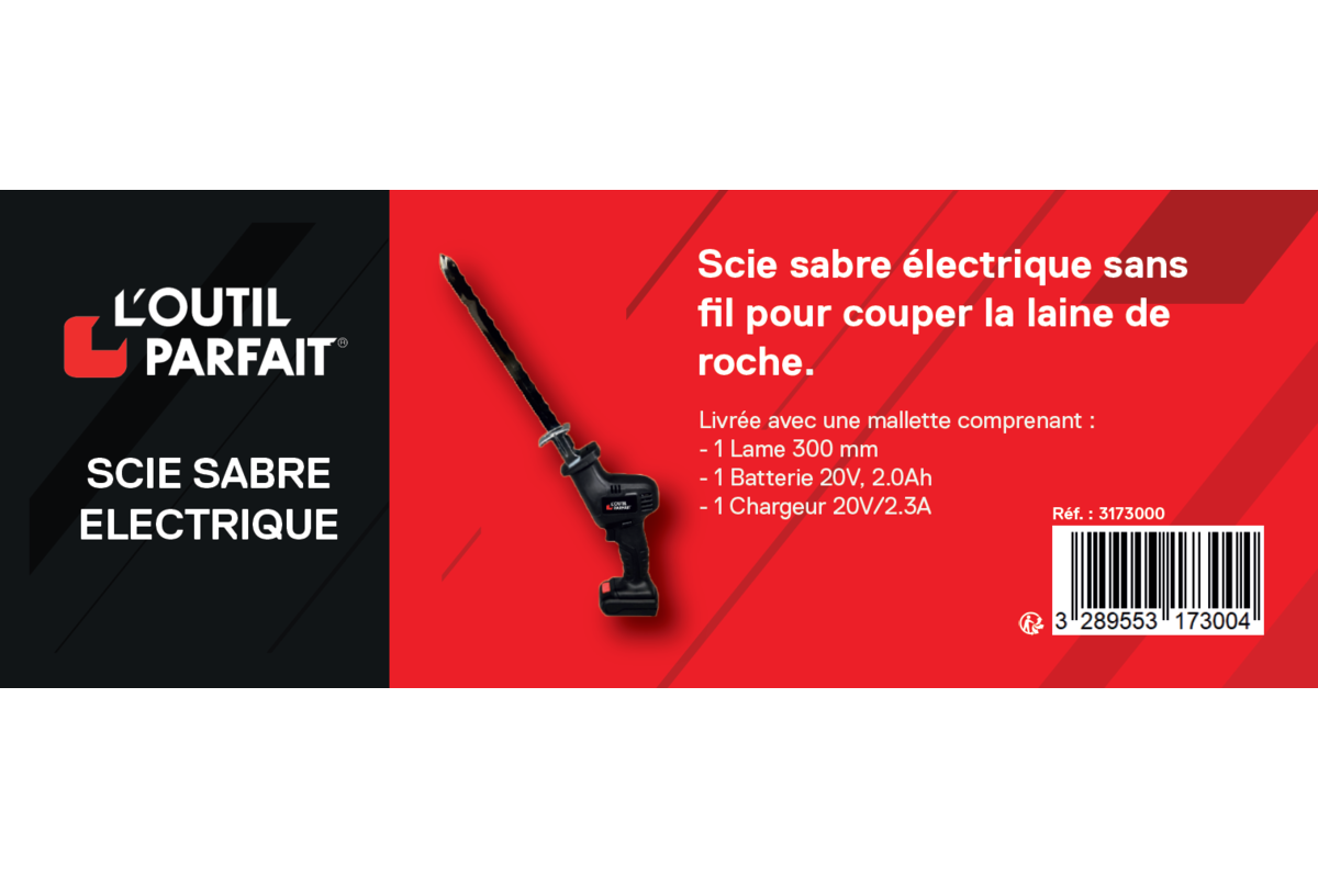 Scie Sabre Scie a Bois électrique 750 W Noir Rouge 130 mm en Bois et en  Métal Patin de Guidage Réglable